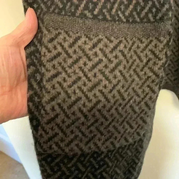 Chiaramente Sweater Heavy Thick Brown Black 70% Wool High Collar 3/4 Sleeves - Picture 6 of 9